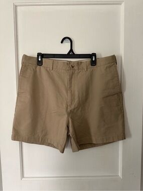 Lands' End Men's Flat Front Khaki Shorts - Tan